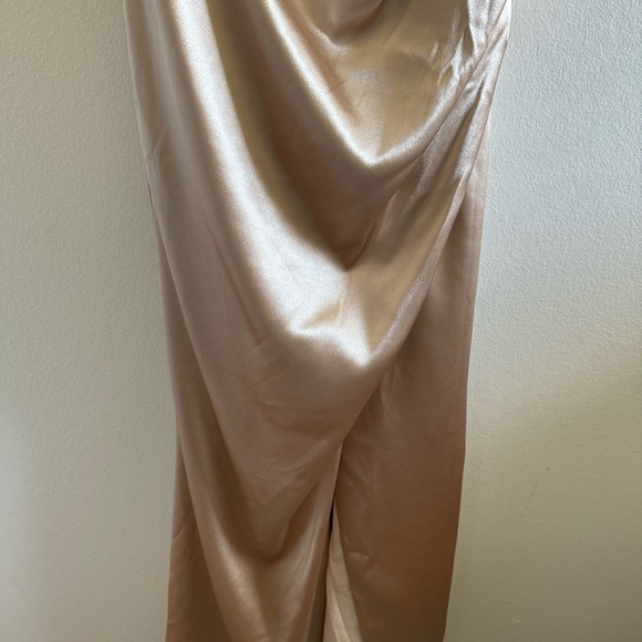 NWT Birdy Grey Lydia Shiny Satin Maxi Dress Gown Size Small - Picture 7 of 14